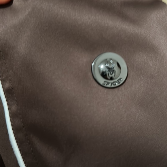 SPYDER Y2K BROWN & BLACK FAUX FUR COLLAR MOTO SKI JACKET COAT SIZE 8 - Picture 12 of 17